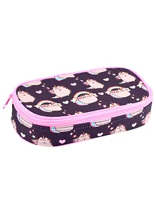 Пенал-косметичка "Pusheen" розово-черный, полиэстер, молния