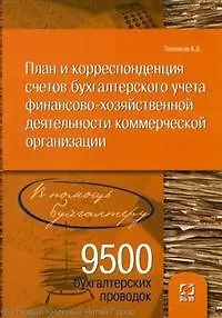 План и корреспонденция счетов бухгалтерского учета финансово-хозяйственной деятельности коммерческой организации. 9500 бухгалтерских проводок