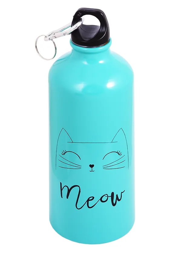 Бутылка с карабином Котик Meow (металл) (600мл) (12-16107-A600-A1) 2820159 — 1
