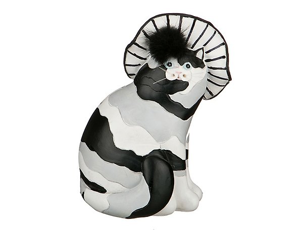 Копилка Кошка в шляпе черно-белая 17см (247-116) 2526126 — 1