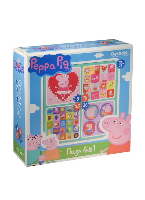 Пазл Оригами 4в1 9-16-25-36эл Peppa Pig Герои и предметы 01600 2487151 — 1
