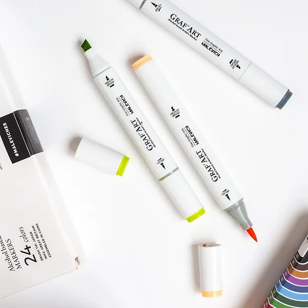 Маркеры для скетчинга 60цв "Graf'Art Brush" базовый, Малевичъ 2938974 — 3