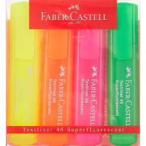 Текстовыделители Faber-Castell, 46 Superfluorescent, 4 цвета