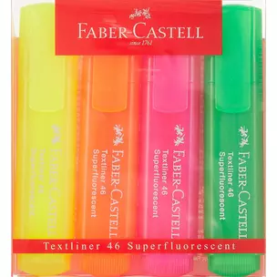 Текстовыделители Faber-Castell, 46 Superfluorescent, 4 цвета — 262473 — 1