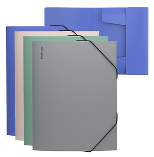 Папка на резинке А4 "Soft Navy", софт-тач, пластик, ассорти, Erich Krause 3180985