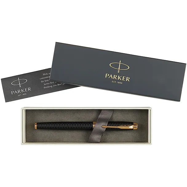 Ручка-роллер чёрная, IM Premium Black/Gold GT, Parker 250212 — 3