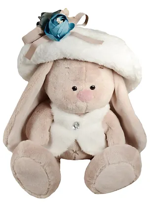 Мягкая игрушка Зайка Ми в белой меховой шляпе и жилете (18 см) (SidS-159) 2552894