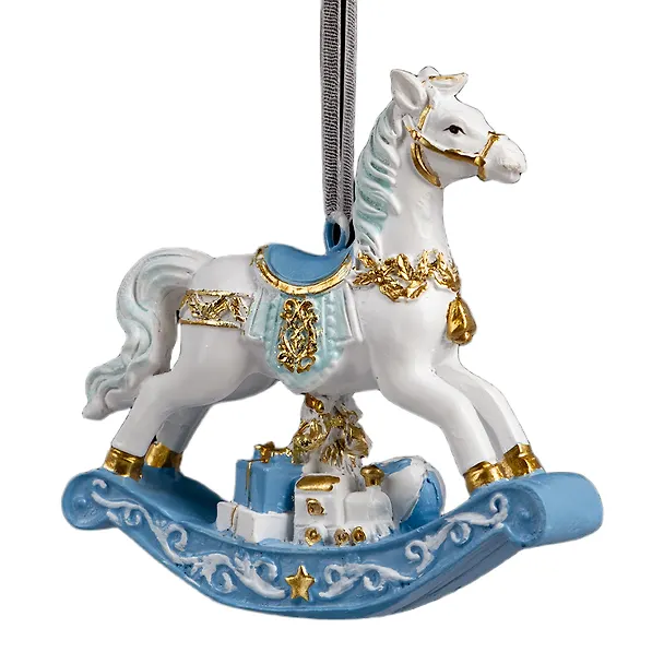 Новогоднее подвесное украшение ErichKrause Decor Лошадка-качалка королевская (пластик) (8см) (65811) 3177010 — 1