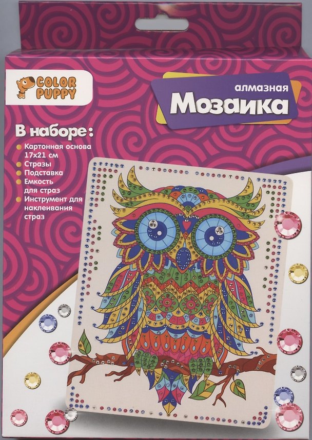 Набор для творчества Color Puppy. Алмазная мозаика «Сова», 17 х 21 см 2792685 — 1