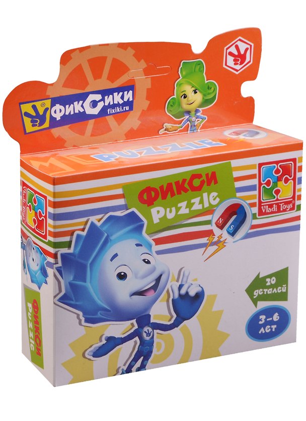 Магнитные фигурные пазлы Фиксики Нолик (20 деталей) (VT1504-26) (2+) (коробка) 2492535 — 1
