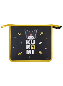 Папка для тетрадей А5 "Kuromi" черно-желтая, молния