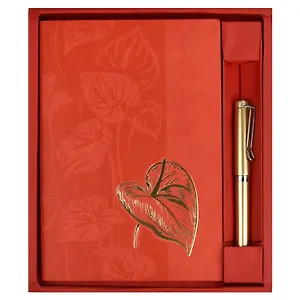 Ежедневник недат. А5 120л "Виннер" коралловый + ручка шариковая, мягк.переплет, тиснение фольгой, блинтовое тиснение, офсет, ляссе, подар.упаковка