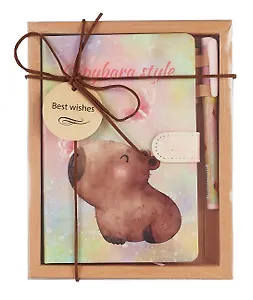 Набор канцелярский Yoi, "Капибара с цветочком", книга для записей и ручка шариковая