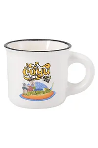 Кружка маленькая белая Побережье (фарфор) (75мл) (Сочи) (065-9-M-135-D9-W)