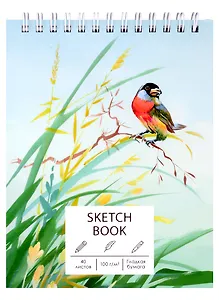 Скетчбук А6+ 125*160 40л "Весна" белый офсет, 100г/м2, тв.обложка, евроспираль