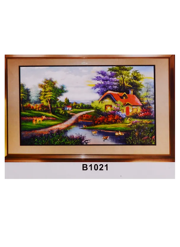 Алмазная мозаика (класс.) 30*40см., 32цв. Утро в деревне (B1021) 2660851 — 2