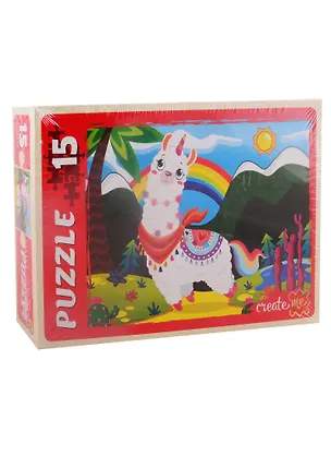 Пазл Веселая лама Рыжий кот Макси-пазлы 15 элементов ПУ15-7177 2794782