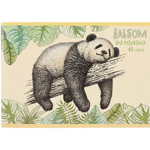 Альбом для рисования Listoff, "Панда", А4, 40 листов, на скрепке