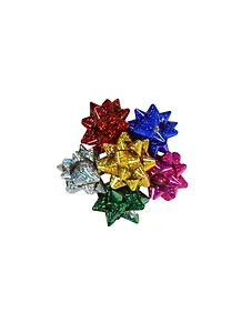 Бант декоративный d5 с голограммой, липучка, ассорти