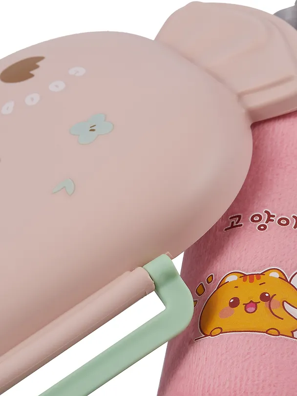 Набор Бутылка в чехле велюр Kawaii Котики Enjoy the little things (стекло) (300мл) (12-07599-KWI2)+Ланч-бокс Кролик Kawaii 1000мл (пластик) (20х13х7) (12-34435-LB5) 3086773 — 5