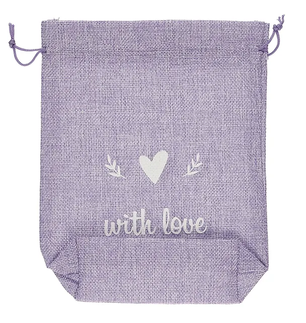 Мешок холщовый «With love», фиолетовый, 20*25*6см, шнурок 3004633 — 4