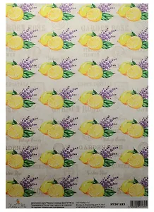 Декупажная карта Лимоны и лаванда (фон) (HY501223) (21х30см)