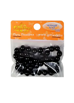 Натур. камни Черный агат прессовка (скрепл. бус.) (00009459) (40шт) (8мм) (упаковка) 2396849