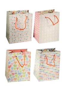 Пакет подарочный бумажный А5 18*23*10 "Сердечки и точки", жен, ламинат, Хансибэг