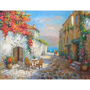 Картина стразами (алмазная мозаика) 40*50 см, ОСТРОВ СОКРОВИЩ "Маленькое кафе", без подрам., 662585