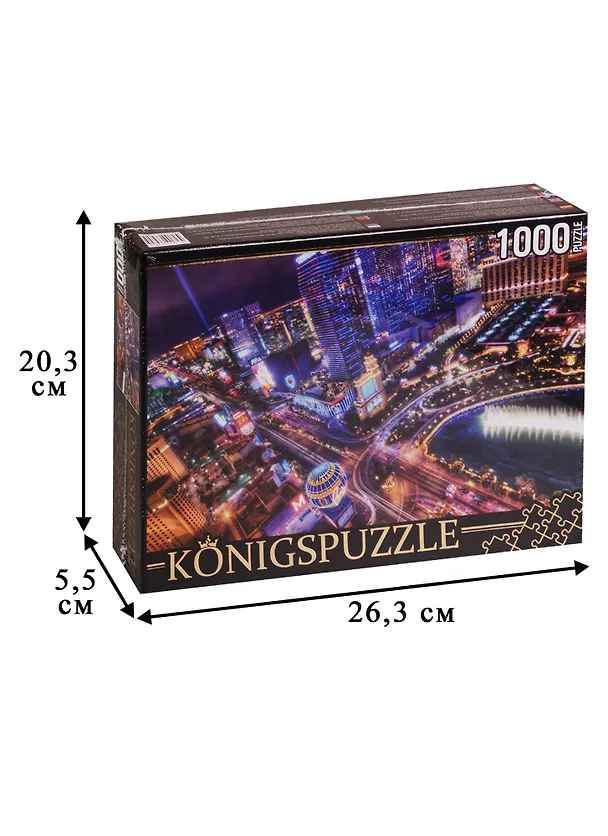 Пазл Königspuzzle 1000 эл.68,5*48,5см. Ночной Лас-Вегас АЛК1000-6480 2621573 — 2