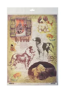 Рисовая бумага для декупажа Craft Premier Мой друг (28,2х38,4см) (25 г/м)