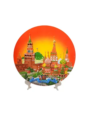 Тарелка декоративная Москва коллаж с подставкой (09-2016) 2464931