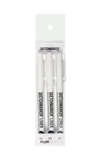 Линеры 3шт Sketchmarker&Pushkinskiy" 0.2/0.3/0.7, цвет черный, Sketchmarker