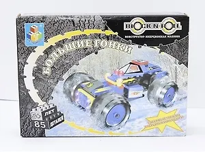 Конструктор- инерц. машина Большие гонки (85дет.) (5+) (Т51043) (коробка)