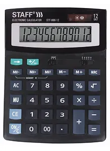 Калькулятор 12 разрядный настольный, двойн.питание, 200*150мм