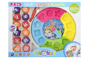 Игра 3в1 Сортер, лабиринт, часы