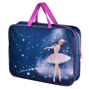 Папка для тетрадей А4+ "ПРИНЦЕССА-БАЛЕРИНА" 34,5*26*7см, полиэстер, водоотталкив. ткань, молния