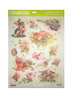 Рисовая бумага для декупажа Шебби шик 28,2х38,4см. 25г/м. CP06310 2454555