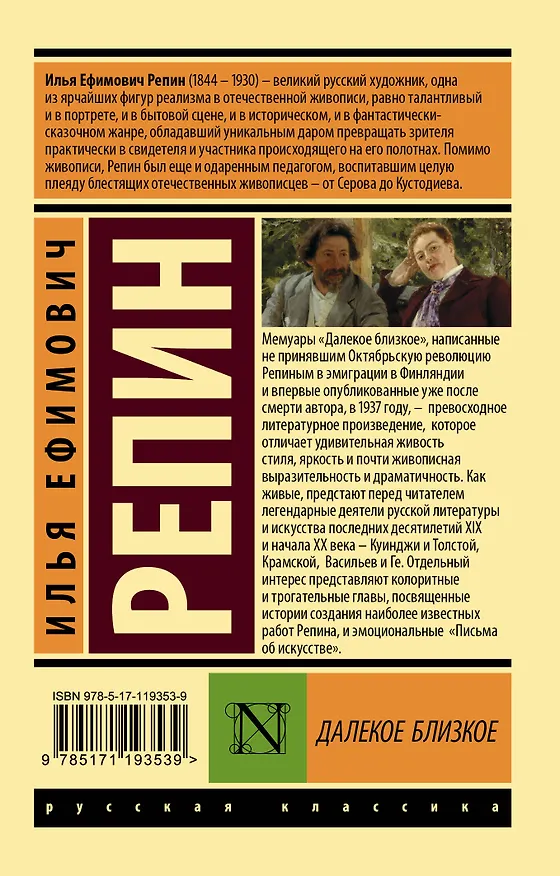 Книга Далекое близкое (Илья Репин) — 2