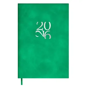 Ежедневник дат. 2026г. А6 120л "Бейбискин" зеленый, кожзам, мягк. переплет, тисн. фольгой, офсет, справ.мат-лы, ляссе, инд.уп 3116568