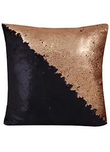 Подушка с пайетками шоколад с золотом (3035) (37х37)