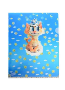 Папка-уголок 3D Король кот (А4) (00007) (Мир открытий)