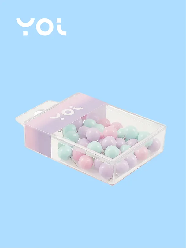 Кнопки-гвоздики Yoi, 40 штук, пастельные, в ассортименте 3046723 — 2