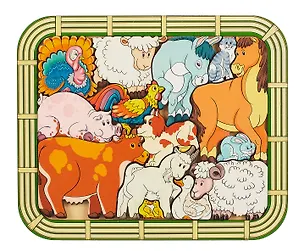 Зоопазл деревянный "Переполох на ферме" 14 деталей 3068911