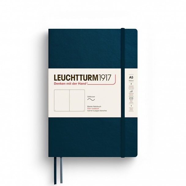 Книга для записей A5 61л нелин. "Medium" мягк.обложка, цвет синее море, Leuchtturm1917 3183956 — 1