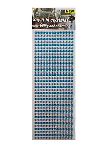 Стразы -бусины большие (1461-4D/2) (белые/голубые бусины)