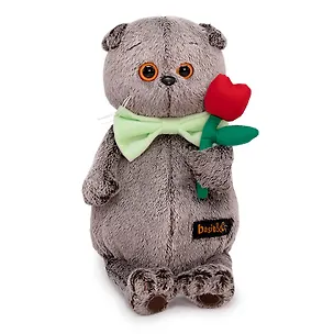 Мягкая игрушка Басик с тюльпаном (19 см) 2970714