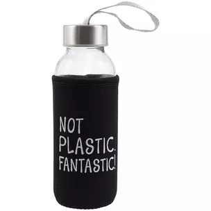 Бутылка в чехле с цветом Not Plastic Fantastic (черная) (300мл) (стекло) (12-07599-268) — 2856378 — 1