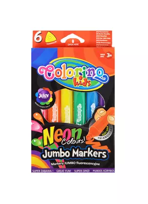 Фломастеры Colorino, Kids Jumbo, неоновые 6 цветов — 235249 — 1