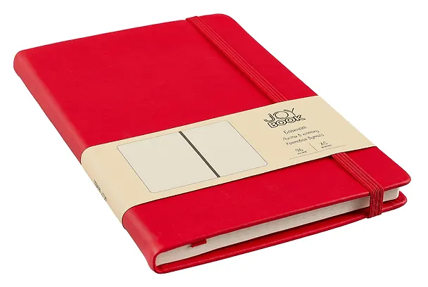 Книга для записей А5 96л кл. "Joy Book. Очень красный" иск.кожа, тонир.блок, скругл.углы, ляссе, резинка, карман на задн.форзаце 3003582 — 2